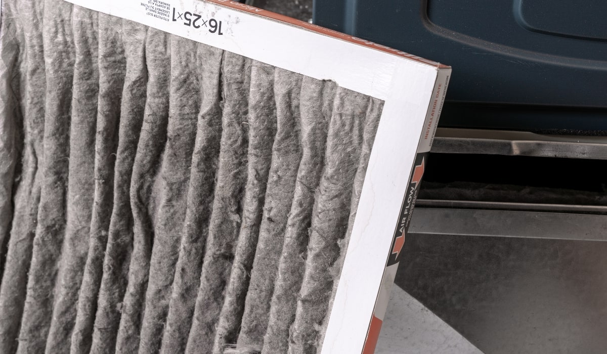 dirty air filter from a furnace